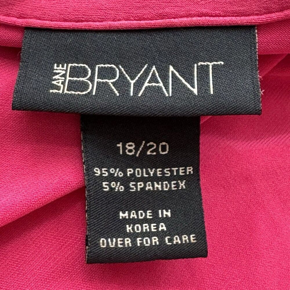 Lane Bryant 18/20 Babydoll Top Women’s Plus Size 1X Pink LS Stretch Blouse - Picture 2 of 11